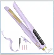 Arhoet 1/2 Inch Hair Straightener & Curling Flat Iron Purple 2 In 1 Travel