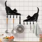 Black Cat Key Holder Iron Coat Rack Creative Wall Hook Home