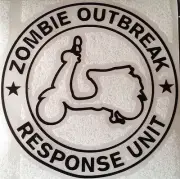 Zombie Outbreak Response Unit - Vespa - Custom vinyl sticker / decal