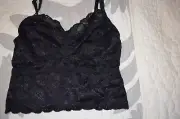 NWT Cosabella Black 93% Polyamide/7% Elastane Cropped Cami Shortie Bra Size L