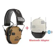 Electronic Shooting Earmuff Impact Sport Anti-noise Ear Protector Sound Amplification Tactical Hear Protective Headset Desert add Adapter