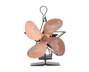 4 Blades Heat Powered Fan Santa Claus Pattern Fireplace Fan For Heat Distribution Circulating Warm Airbronze