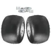 2Pcs Go-Kart & Kart-Racer Slick Wheel Tyre Tire Rim 11x7.5-5 4-Ply Tubeless+Hubs