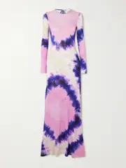 [RABANNE] RABANNE - Open-back Tie-dyed Stretch-crepe Maxi Dress - Pink - FR 38 FR 38 Pink