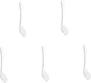 minkissy 5pcs Tilted Spoon Spoons Utensils Serving Utensils Utensils Scoops Utensils Cutlery Newborn Training Spoon Spoons Stainless Steel Silver