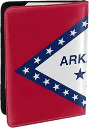 [JEJEA] Arkansas State Flag Print Travel Organizer Credit Cards Case Passport BookPassport Holder Cover Wallet forTraveling,, Black, One Size
