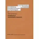 HANDBOOK OF SUSTAINABILITY RESEARCH