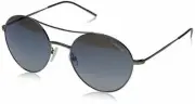 NWT Carrera 107/S KJ1 Dk Ruthenium Flash Blue Grad 53mm Unisex Round Sunglasses