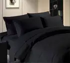 New & Comfy 1000TC 100%Egyptian Cotton Black Solid Single/Double/King Bed Sheets