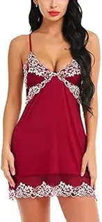 [GRRKDFQ] Women's Sports Underwear Sexy Lingerie with Straps and Leaky Back Lace Nightgown
