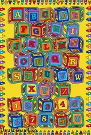 3x5 Area Rug Educational ABC Blocks Kids Game Time School Time w Non Skid