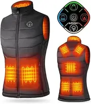 [KOVNLO] Heated Vest Women, 5 in 1 Smart Controller, Lights-out Design, Electric Heated Jackets (Battery Pack Not Included)