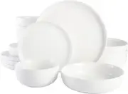 Gibson Home Oslo Porcelain Chip and Scratch Resistant Dinnerware Set, Service 4