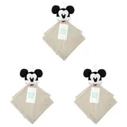 3PK Disney Mickey Baby/Kids Soft Polyester Plush Security Blanket 31x31cm