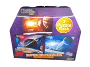 National Geographic Kids Super 3D Puzzles Solar System 3 Puzzles - 2x63 & 1x100