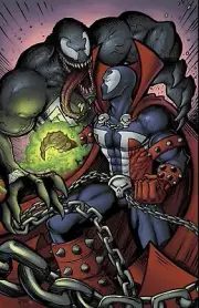 SPAWN VS VENOM Print 11x17 Pin-Up Signed by Chris McJunkin MARVEL IMAGE COMICS
