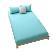 All Size Poly Cotton Fitted Sheet Bedding With Pillowcase Aquamarine