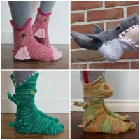 在飛比找Yahoo!奇摩拍賣優惠-[新品上市]Knit Crocodile Socks 跨境爆