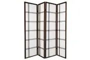 Cross Room Divider Screen Brown 4 Panel