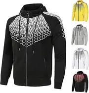 [DuBom] Sweat Shirts for Men Men's Autumn and Winter Sweater Top Stitching Casual Polka Dot Zipper Pocket Sweatshirt Winter Hooded Sweater Top Plain Mens Hoodie