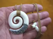 IBP-50 MAORI style Circle of life FISH HOOK water buffalo PENDANT Necklace