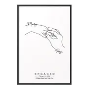 [Namly Design] Personalised Poster - Engagement Line Art