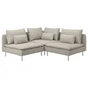 SÖDERHAMN corner sofa, 3-seat, Fridtuna light beige