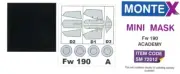 Montex 1/72 FOCKE WULF Fw-190 CANOPY & WHEELS PAINT MASK Academy