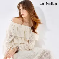 在飛比找momo購物網優惠-【Le Polka】優雅蕾絲平口上衣-女(套裝 裙裝)