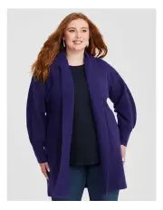 [Taking Shape] Lofty Balloon Sleeve Cardigan in Oxford Purple