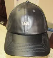 Dope Black Leather Adjustable Flat Bill Hat Cap NWT Micro Meal Cap NWT