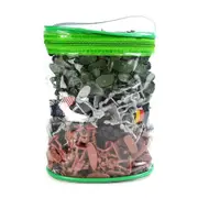 300pcs Mini Military Figures - 12 Poses - Kids Toy Army Men - Home Decor - 3 Flags Models