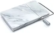 Premium Marble Cheese Slicer/Cutter, includes 2 Replacement Stainless Steel Wires, White