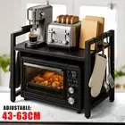 2 Tiers Alu Metal Microwave Shelf Oven Storage Rack Stand Cabinet Kitchen Holder