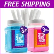 2-Pack Cotton Candy Floss Sugar with 100 Premium Cones - Raspberry & Strawberry