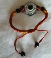 Hand Carved Agate Evil Eye Knot Adjustable Bracelet