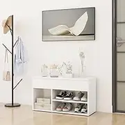 Shoe Bench White 80x30x45 cm Engineered Wood Shoe Storage