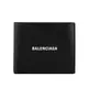 BALENCIAGA 經典LOGO牛皮8卡對開短夾(黑色) 594549 1IZI3 1090