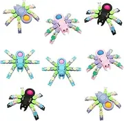 Fidget Spinners, Transformable Chain Spider Fingertip Toy, Gyro Fidget Sensory Toys, Stress Relief Fidget Toy for Kids Adult, Pinata Goodie Bag Stuffers Birthday School Gift (8 Pack)