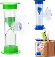 2PCS Sand Timers for Kids Two/Three Minutes Teeth Brushing Timer with Suction Cup for Kids Toothbrush Timer Hourglass for Games Cooking Teeth Brushing