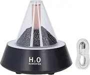 Volcano Aromatherapy Diffuser Color LED Ambient Light Multiple Modes Quiet Auto Shut Off Volcano Humidifier Bedroom (183A Black)