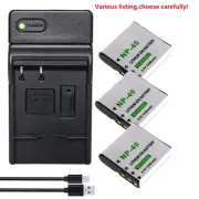Battery or USB charger for Casio NP-40 NP40 HP Camera SKL-60 HP V5060H HP V5061U