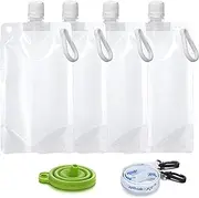 Hillside-Kit Plastic Flasks Concealable and Reusable Cruise Drink Bags with Funnel 8OZ Leak-Proof Flasks for Travel Outdoor (White-4pcs 8OZ)