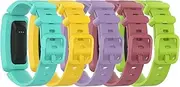Bands Compatible with Fitbit Ace 2 for Kids 6+ Soft Colorful Silicone Bracelet Watch Bands for Ace 2 Fitness Tracker for Ace 2 Classic Accessory Band (5PackB)