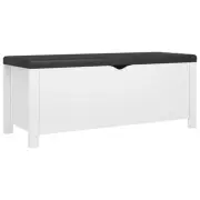 Storage Box With Cushion White 105X40x45 Cm leather,polyester,pvc Blanket Boxes