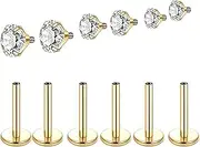 [SKWX] G23 Titanium Labret Studs Lip Studs 16G 18G Internally Threaded Tragus Cartilage Lip Medusa Conch Body Piercing Jewelry for Women Men