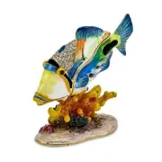Jere Luxury Giftware, Bejeweled TRIGGER Humu Humu Fish Trinket Box with Matching