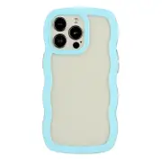 For iPhone 13 Pro Max Candy Colour Wave TPU Clear PC Phone Case