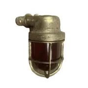 Bulkhead Light, Small Nautical Passageway Sconce, Red Globe