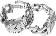 [GLSTOY] 2 Pcs Women Finger Watches Roman Numeral Ring Watch Female Finger Watch Ornament